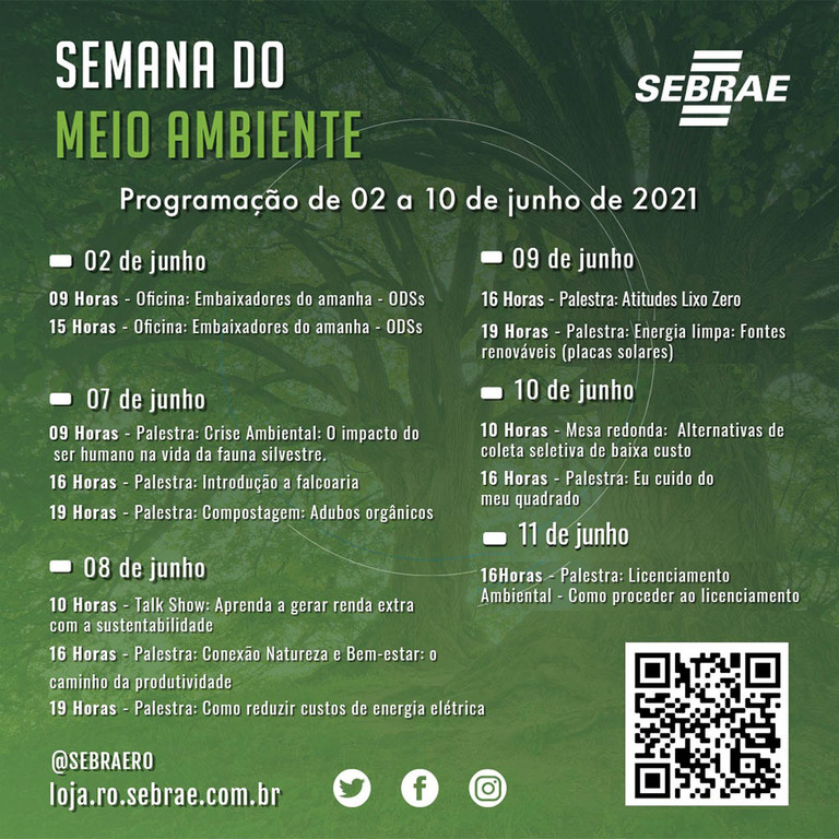 Programação da Semana do Meio Ambiente do Sebrae segue com grandes conteúdos - Gente de Opinião