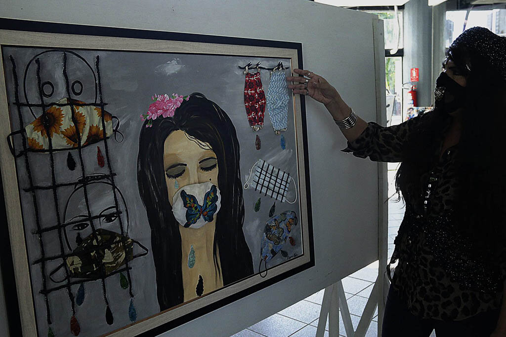 “O Choro” é uma das obras que compõe a exposição na Casa da Cultura Ivan Marrocos - Gente de Opinião