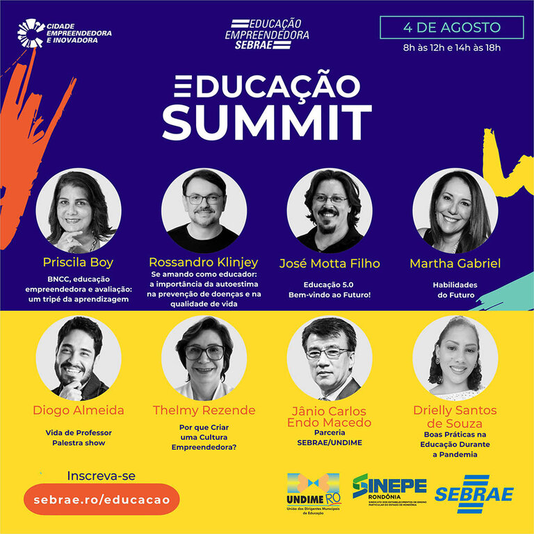 Sebrae, Undime e Sinepe realizam Educação Summit em agosto - Gente de Opinião