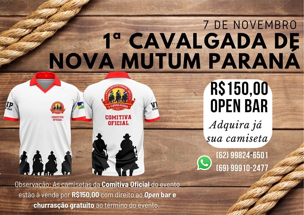 1ª Cavalgada de Nova Mutum Paraná acontece no dia 7 de novembro - Gente de Opinião