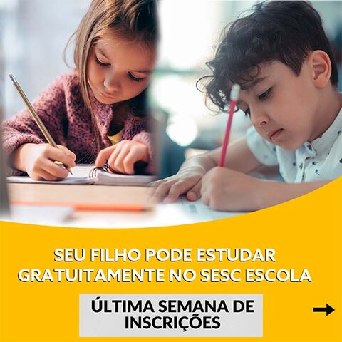 Sesc Escola anuncia última semana de inscrição para vagas gratuitas  - Gente de Opinião