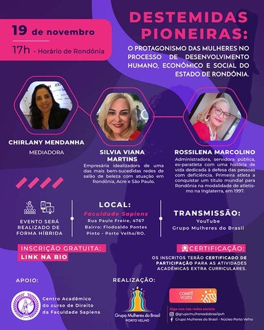 Grupo Mulheres do Brasil lança luz sobre a participação da mulher no processo de colonização e desenvolvimento de Rondônia  - Gente de Opinião