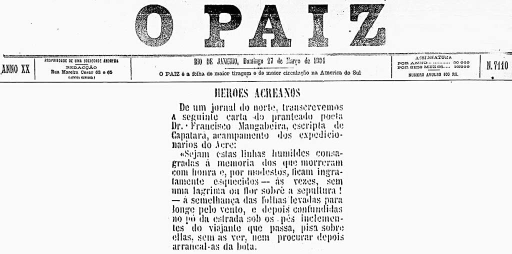 O Paiz n° 7.110, 27.03.1904 - Gente de Opinião