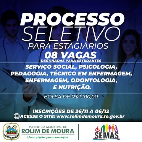 Inscrições para seleção de estagiários do Programa Criança Feliz em Rolim de Moura segue até o próximo dia 06 - Gente de Opinião