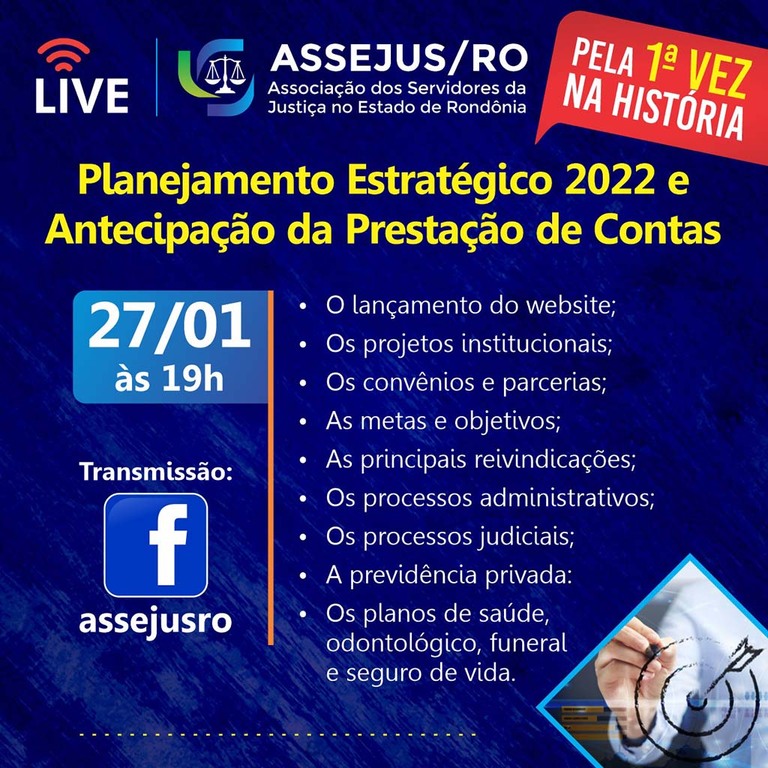 Inédito na Categoria: Assejus/RO vai antecipar a prestação de contas e apresentar planejamento estratégico - Gente de Opinião