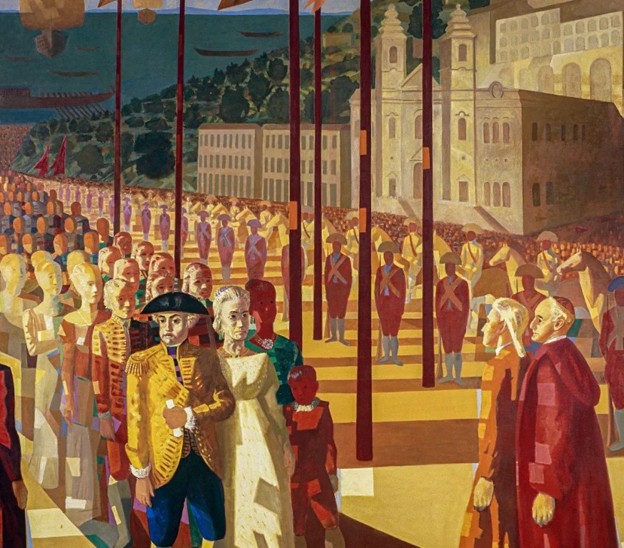 Corte portuguesa desembarcando em Salvador, em janeiro de 1808, conforme Portinari  - Gente de Opinião