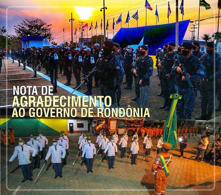 Nota de Agradecimento - Dos integrantes da Polícia Militar e do Corpo de Bombeiros Militar do Estado de Rondônia