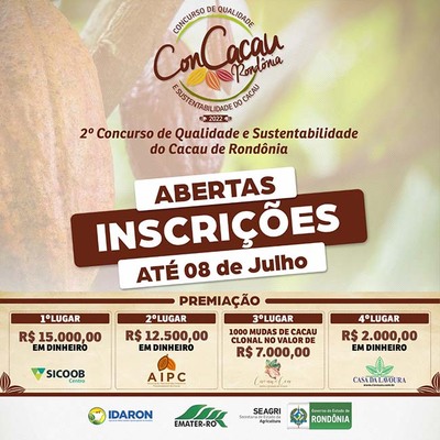 Abertas as inscrições para o principal concurso de cacau de Rondônia