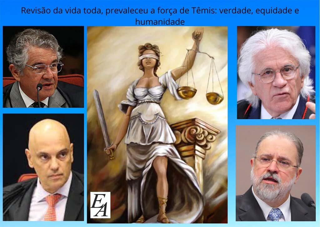 Julgamento sobre revisão da vida toda, foi favorável aos aposentados, placar 6x5; derrubado o pedido de destaque do Ministro Nunes Marques, prevaleceu a força de Têmis: verdade, equidade e humanidade. - Gente de Opinião