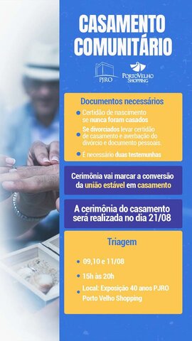 Inscrições para casamento comunitário no shopping serão de 9 a 11 de agosto - Gente de Opinião