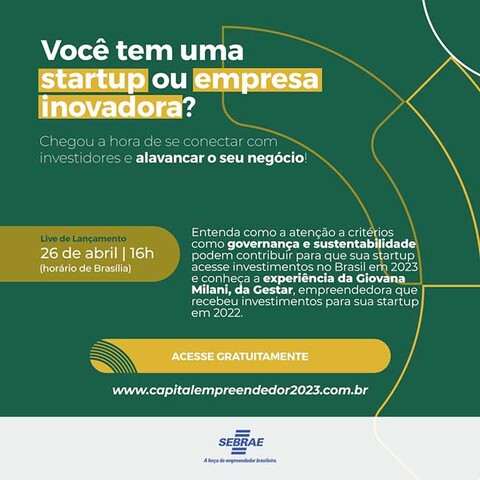  Programa do Sebrae que conecta startups a investidores inicia novo ciclo  - Gente de Opinião