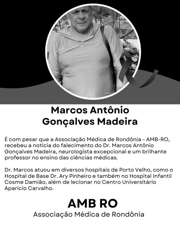 Nota de Pesar da AMB pelo falecimento do Dr. Marcos Antônio Gonçalves Madeira - Gente de Opinião