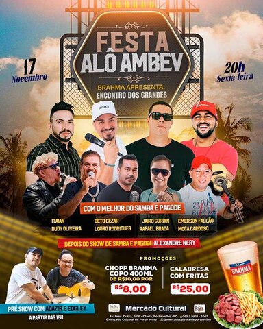 Nesta sexta terá 11 atrações na festa "Alô Ambev" no Mercado Cultural - Gente de Opinião
