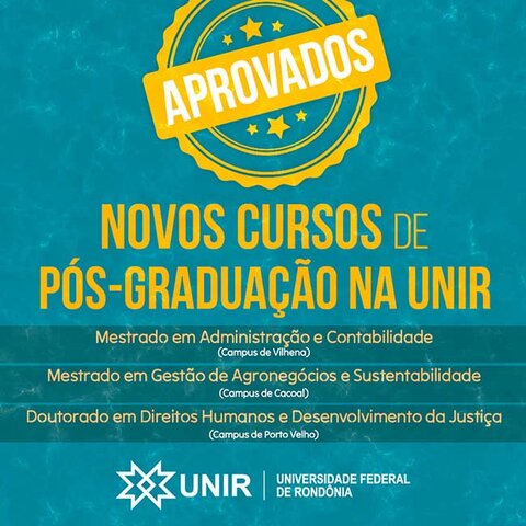 UNIR aprova três novos cursos de mestrado e doutorado - Gente de Opinião