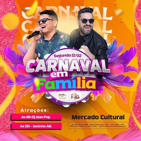 Carnaval da Família: hoje tem shows de Ala Pop e Juninho Alê no Mercado Cultural - Gente de Opinião