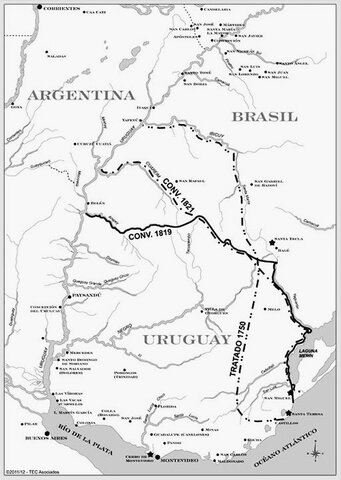 Território da Província Cisplatina após Congresso Cisplatino, 1821 - Gente de Opinião