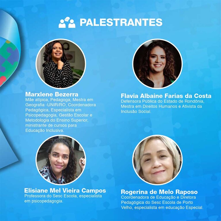 ‘Abril Azul’: Sesc Rondônia realiza 1º Seminário Inclusivo dsobre Autismo  - Gente de Opinião