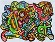 Enigmas, técnica mista sobre cartão, 42 x 30 cm