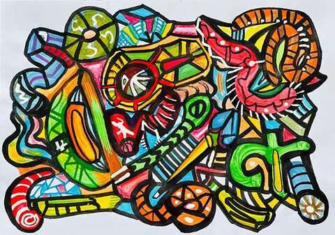 Enigmas, técnica mista sobre cartão, 42 x 30 cm
