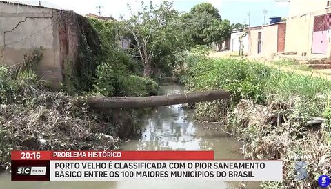 Instituto classifica Porto Velho como o pior saneamento básico do Brasil