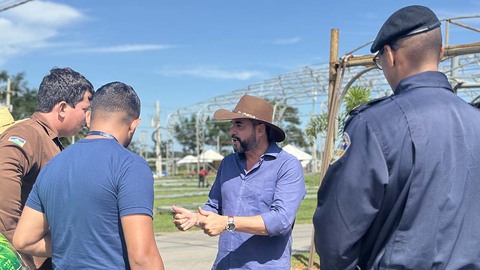 Secretário de agricultura Luiz Paulo acompanha início da montagem da 12ª Rondônia Rural Show