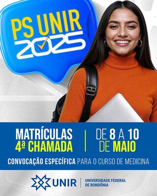 PS UNIR 2025: divulgada 4ª chamada de matrículas para o curso de Medicina