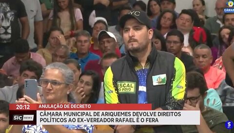 Câmara de Ariquemes devolve direitos políticos ao ex-vereador Rafael é o Fera