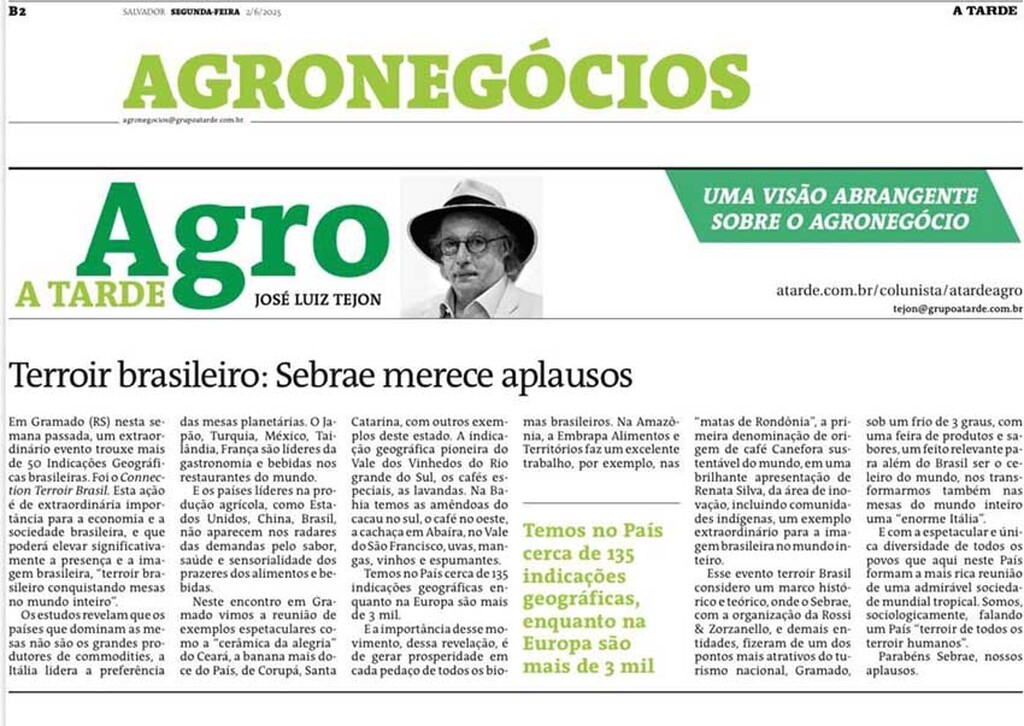 Connection Terroir Brasil consolida o potencial das Indicações Geográficas, projetando o país no exterior - Gente de Opinião