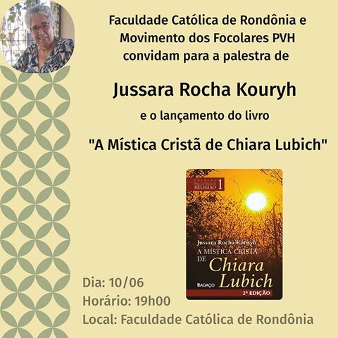 "A Mística Cristã de Chiara Lubich" será lançada em.Porto Velho  - Gente de Opinião