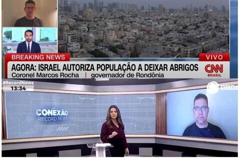 Marcos Rocha detalha permanência em Israel durante entrevistas à CNN e Record New