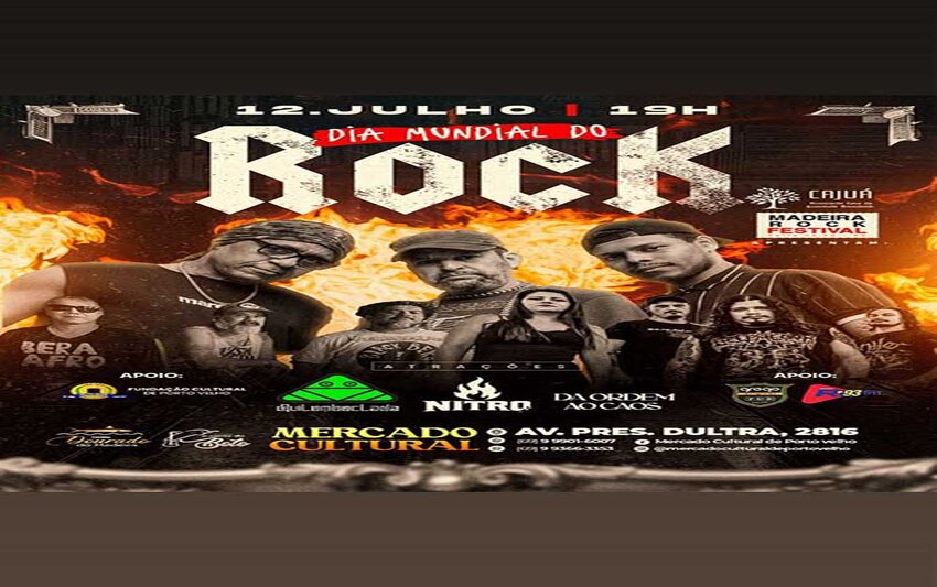 Comemoração do dia mundial do Rock dia 12 de julho no mercado cultural