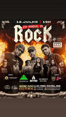 Comemoração do dia mundial do Rock dia 12 de julho no mercado cultural