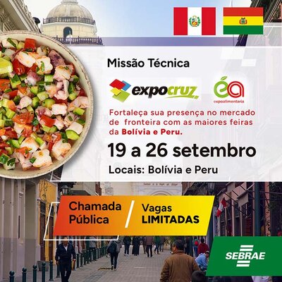 Sebrae em Rondônia lança chamada pública para selecionar pequenos negócios para Missão Internacional na Bolívia e Peru