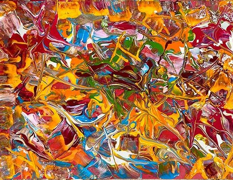 Interações, guache sobre papel (Viriato Moura)