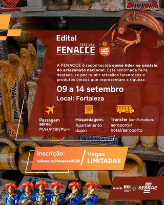 Rondônia participará da maior feira de artesanato do Brasil com apoio do Sebrae/RO e Sejucel