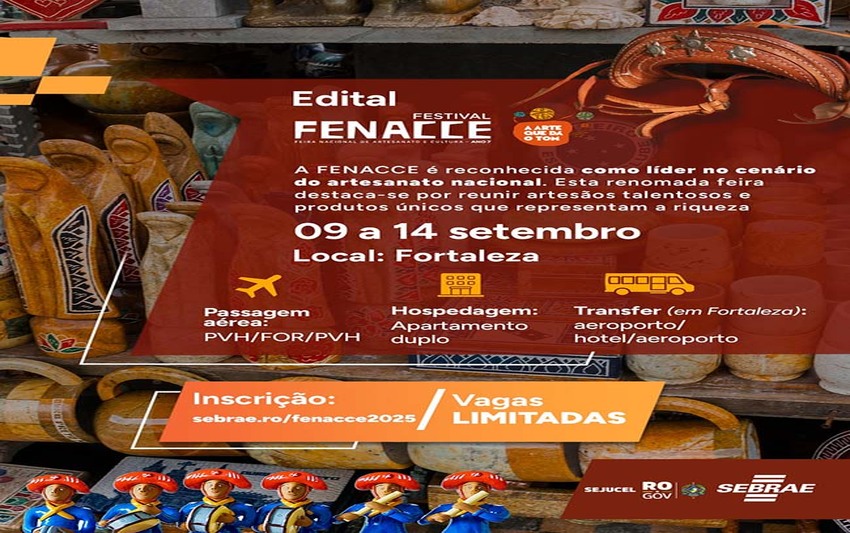Rondônia participará da maior feira de artesanato do Brasil com apoio do Sebrae/RO e Sejucel
