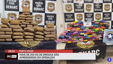 Mais de 250kg de drogas são apreendidos em operação em Porto Velho