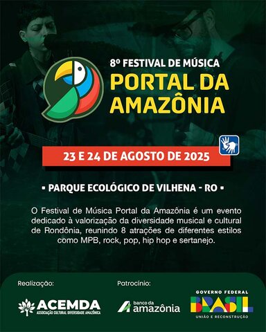 Festival de Música Portal da Amazônia acontece neste fim de semana em Vilhena - Gente de Opinião