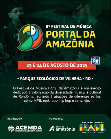 Mais de 10 atrações vão agitar Festival de Música Portal da Amazônia neste fim de semana em Vilhena - Gente de Opinião