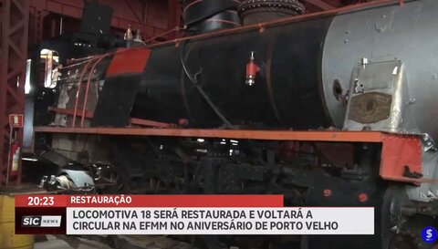 Locomotiva 18 será restaurada e voltará a circular na EFMM