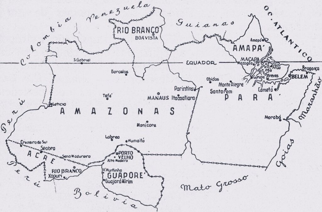 Território Federal do Guaporé aparece no antigo mapa histórico nacional; em 1956 é que o nome passou a ser Rondônia  - Gente de Opinião