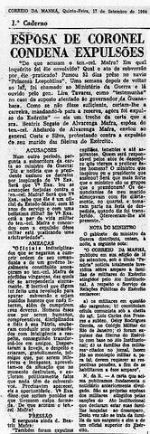 Carta de protesto contra golpistas de 1964, escrita pela senhora Beatriz Segato de Alvarenga Mafra, saiu publicada no jornal "Correio da Manhã" - Gente de Opinião