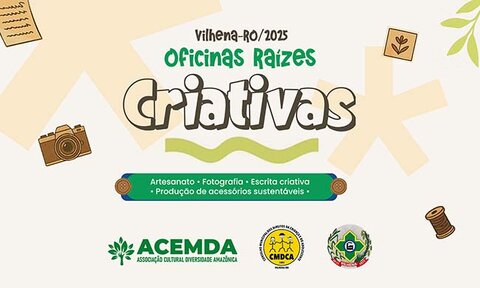 ACEMDA promove oficinas culturais gratuitas voltadas para crianças e adolescentes de Vilhena