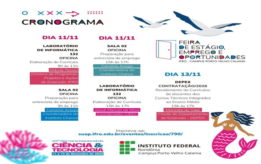 Feira de Estágio, Empregos e Oportunidades acontece paralelamente à Semana de Ciência e Tecnologia no Campus Calama 