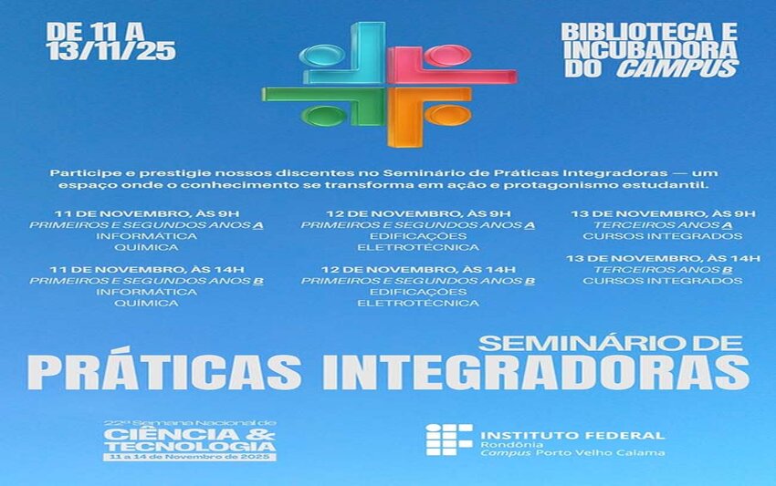 IFRO promove Seminário de Práticas Integradoras durante a Semana Nacional de Ciência e Tecnologia 2025