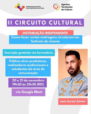 Oficina de Distribuição de curtas-metragens será oferecida gratuitamente em Porto Velho