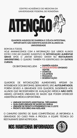 Intoxicação alimentar – mais de cem estudantes passam mal após jantar no restaurante da UNIR - Gente de Opinião