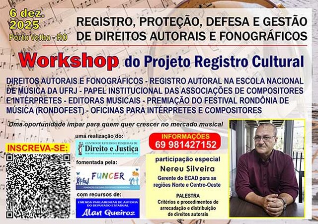 Workshop de direitos autorais para compositores e intérpretes é neste sábado - Gente de Opinião