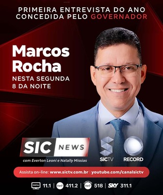 Governador Marcos Rocha é entrevistado ao vivo, hoje 12/01, no SIC News, assista.