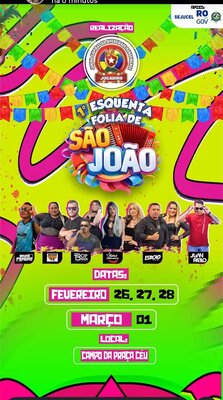 Cultura e Tradição: "1º Esquenta Folia de São João" Começa Hoje em Porto Velho